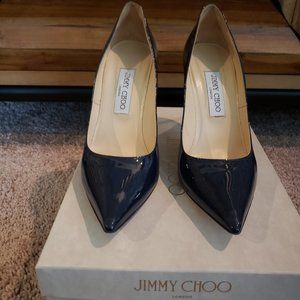 Patent Leather - Navy Jimmy Choo Heel